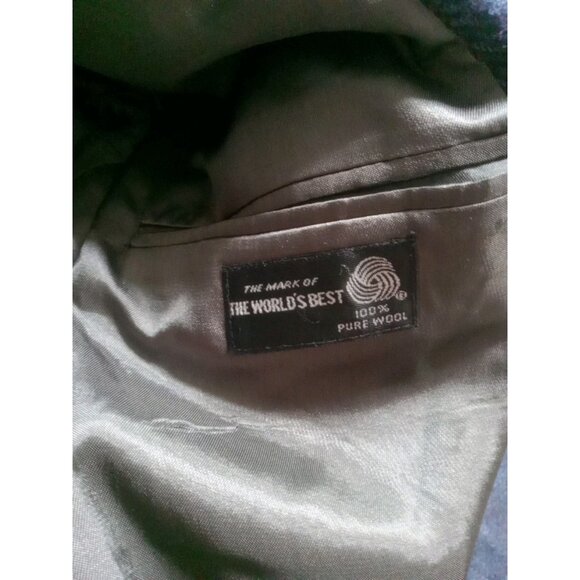 STANLEY BLACKER Mens BLAZER WOOL 44R BLUE ? BROWN Preowned Coat Jacket Sport ? - Picture 3 of 12